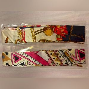 Set of 2 Silky Like Skinny Bag Scarves New